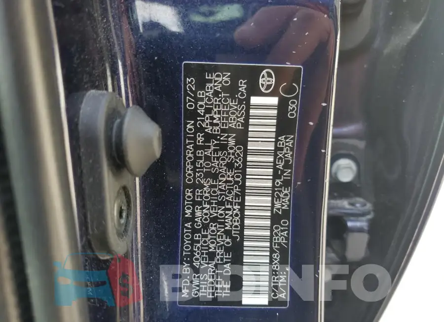 JTDBCMFE7PJ013620 Photo# 12
