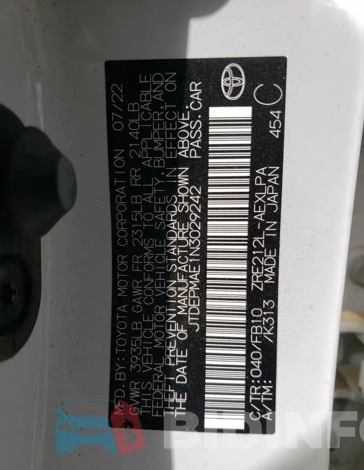 JTDEPMAE1N3029242 Photo# 12
