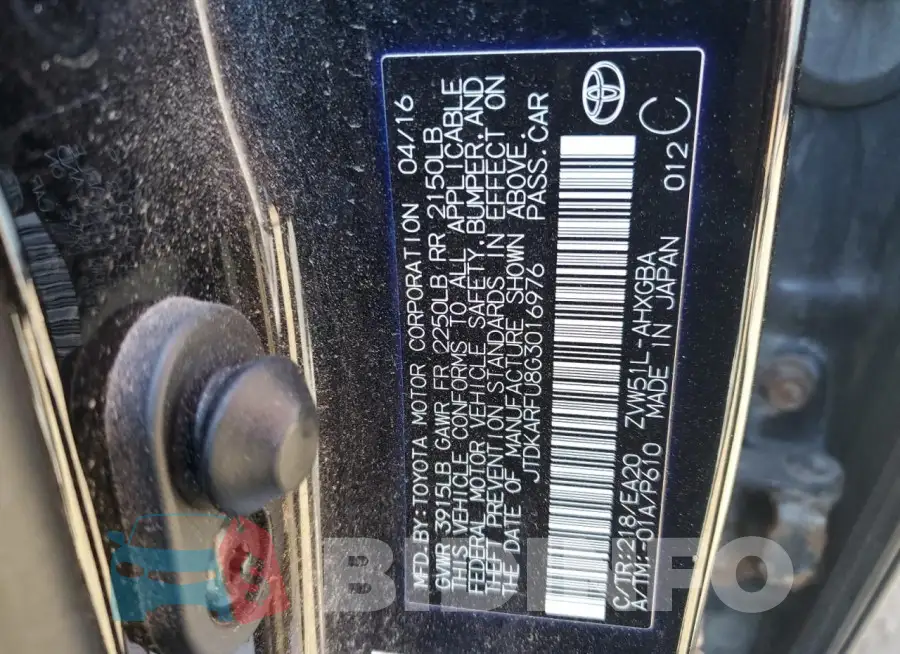 JTDKARFU8G3016976 Photo# 12