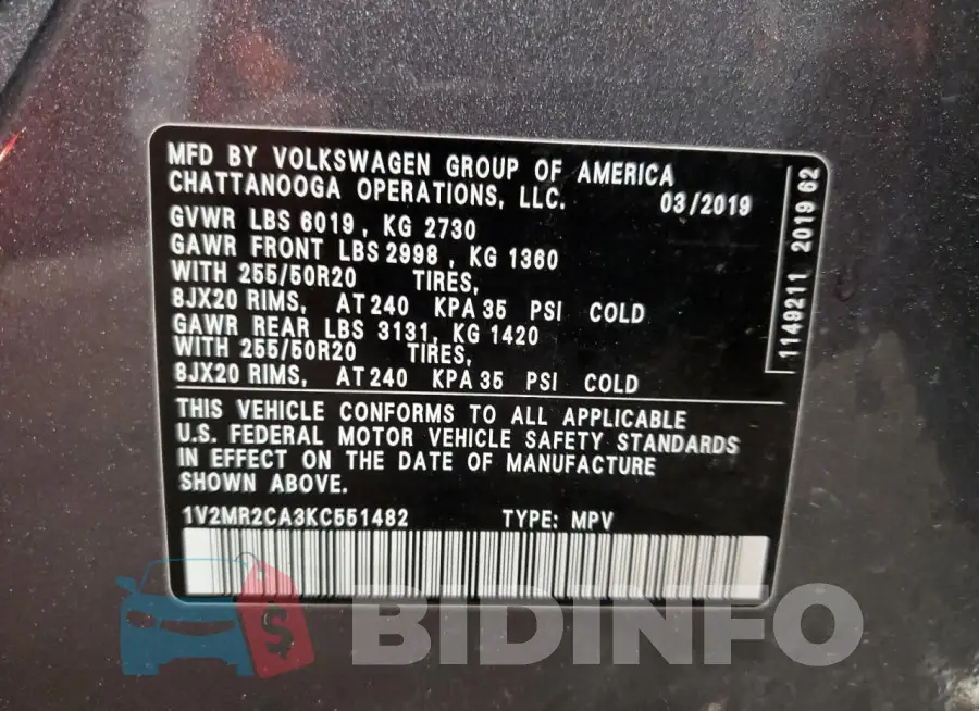 1V2MR2CA3KC551482 Photo# 14