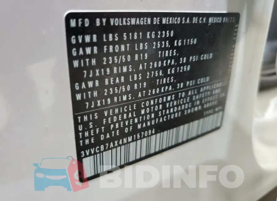 3VVCB7AX4NM157094 Photo# 13