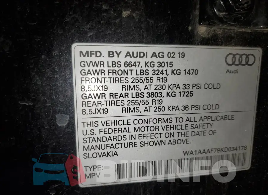 WA1AAAF79KD034178 Photo# 13