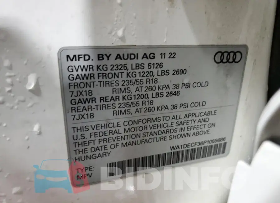 WA1DECF36P1059686 Photo# 14
