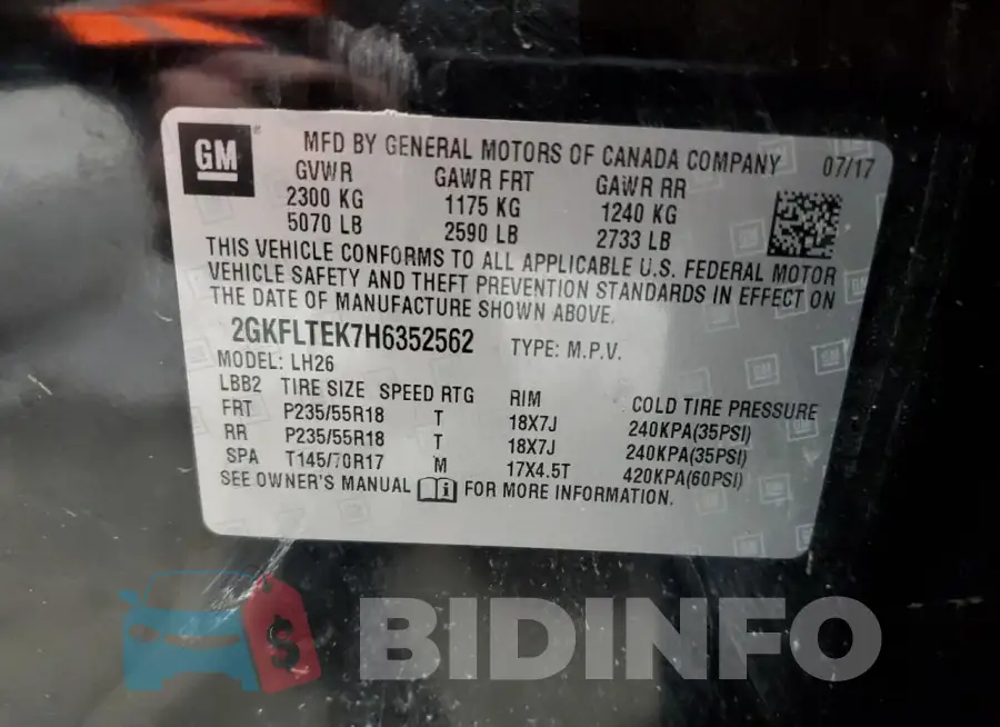 2GKFLTEK7H6352562 Photo# 13