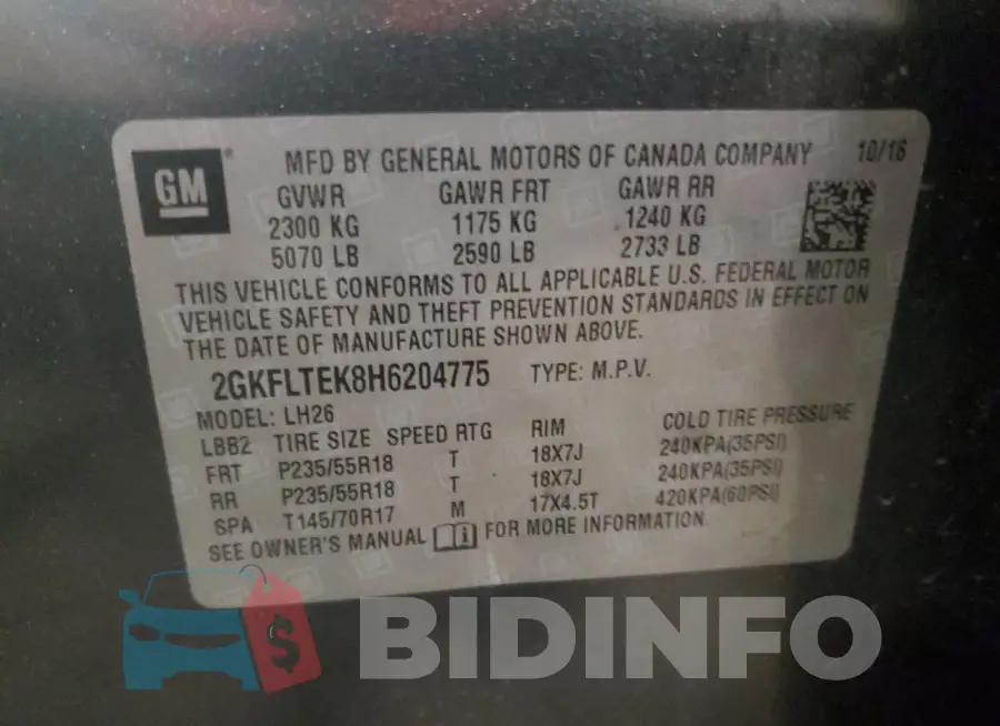 2GKFLTEK8H6204775 Photo# 14