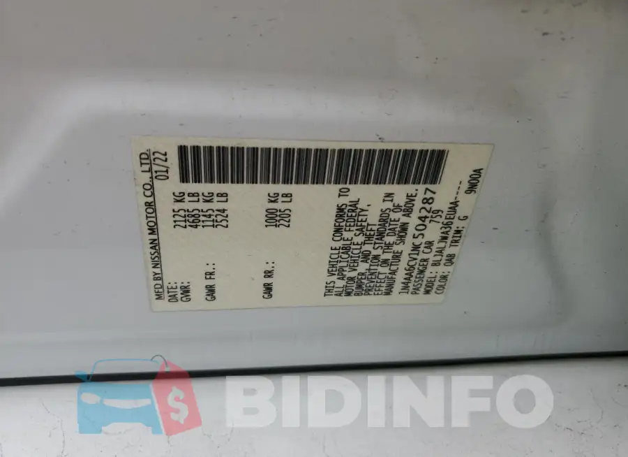 1N4AA6CV1NC504287 Photo# 12