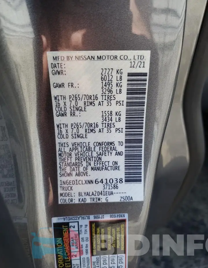 1N6ED1CLXNN641038 Photo# 12