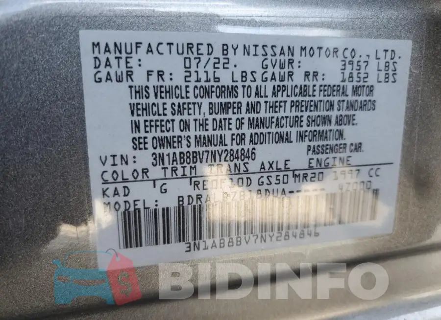 3N1AB8BV7NY284846 Photo# 12