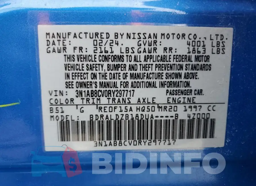 3N1AB8CV0RY297717 Photo# 13