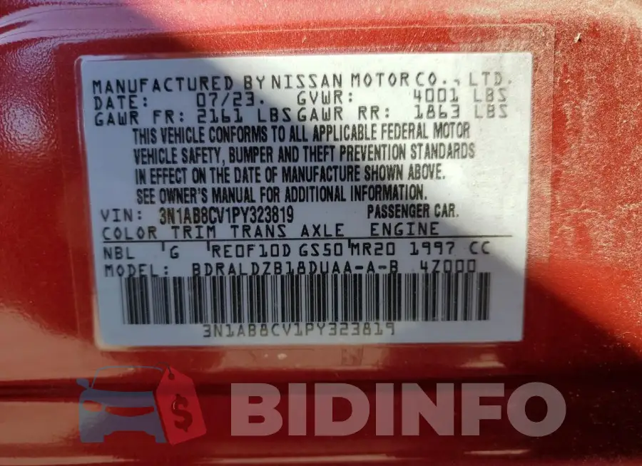 3N1AB8CV1PY323819 Photo# 12