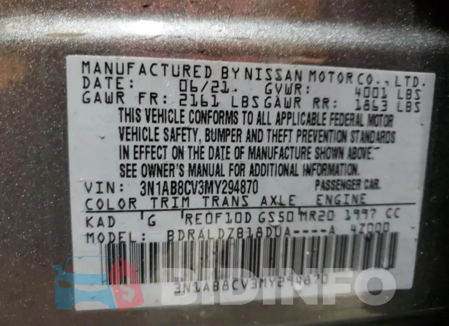 3N1AB8CV3MY294870 Photo# 12