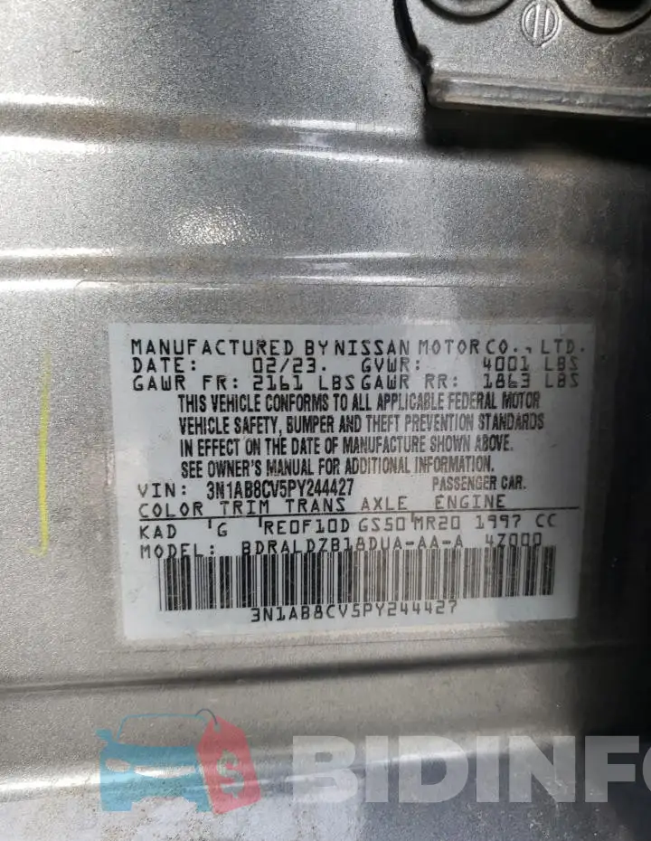 3N1AB8CV5PY244427 Photo# 12