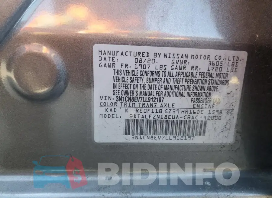 3N1CN8EV7LL912197 Photo# 12