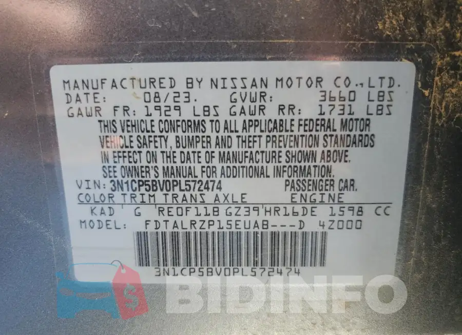 3N1CP5BV0PL572474 Photo# 13