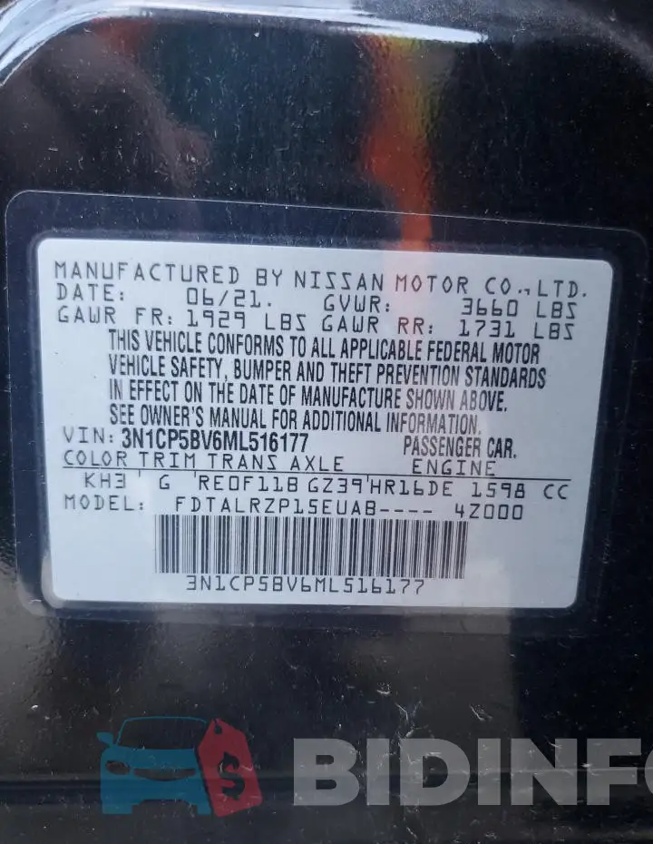 3N1CP5BV6ML516177 Photo# 12