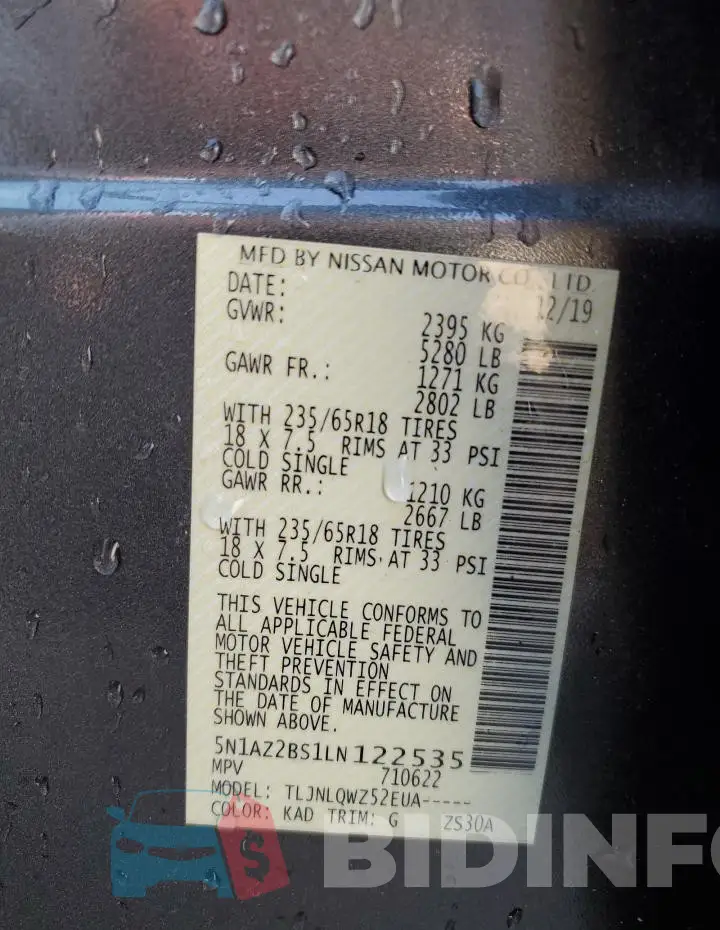 5N1AZ2BS1LN122535 Photo# 13