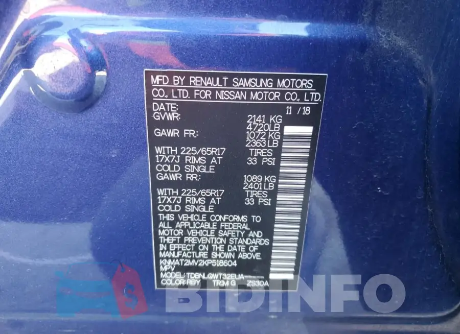 KNMAT2MV2KP518604 Photo# 13