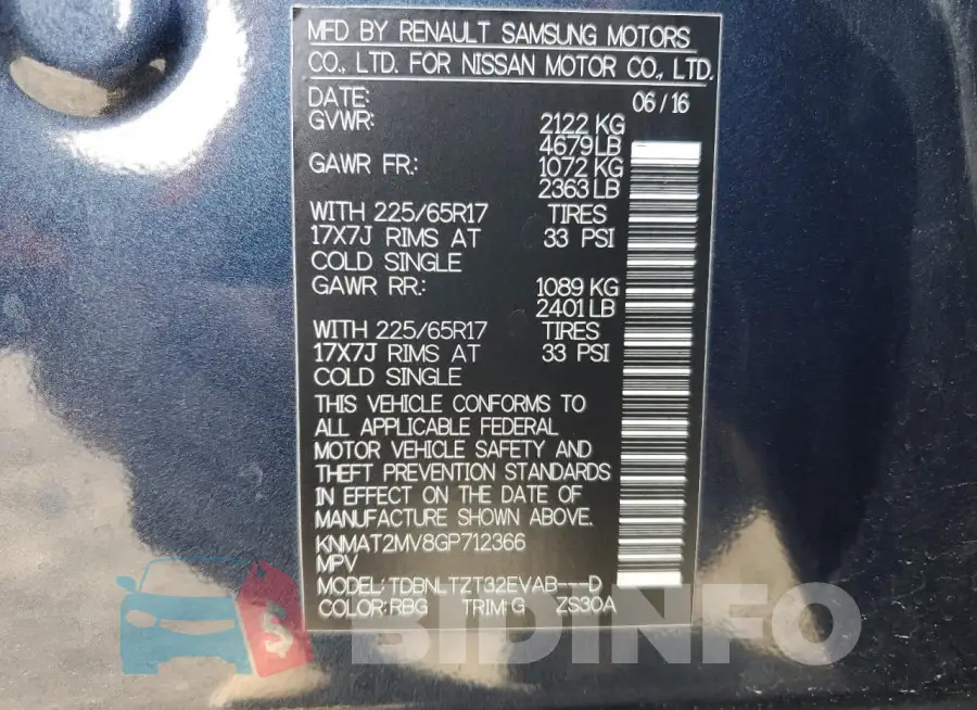KNMAT2MV8GP712366 Photo# 12