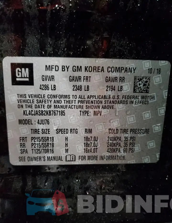 KL4CJASB2KB767185 Photo# 14