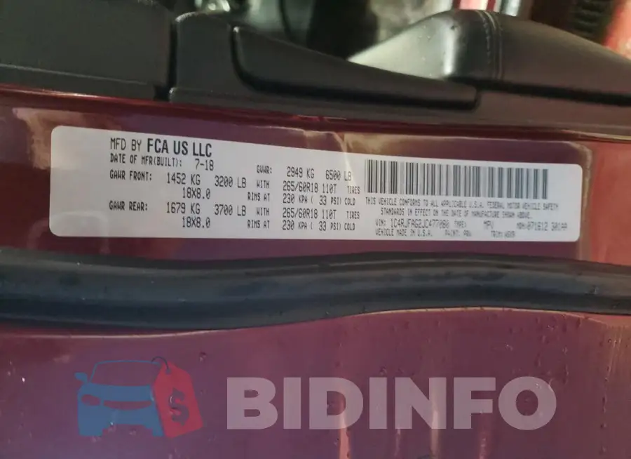 1C4RJFAG2JC477080 Photo# 13