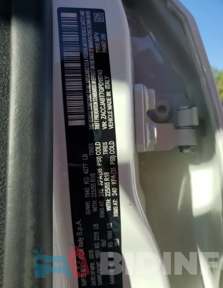 ZACCJABT7GPD18743 Photo# 14