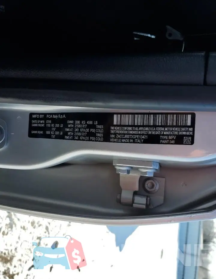 ZACCJBBT3GPE13421 Photo# 13