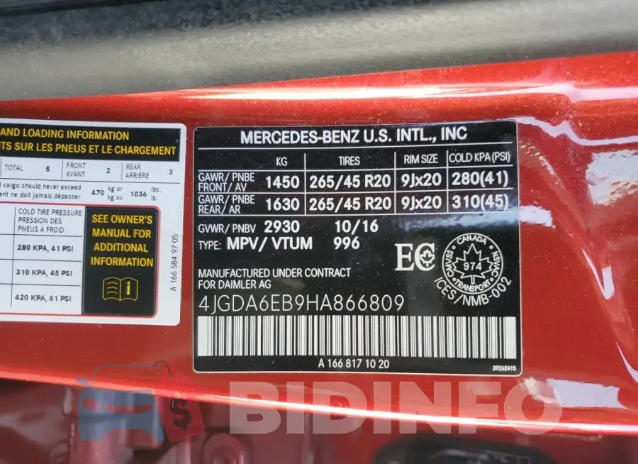 4JGDA6EB9HA866809 Photo# 13