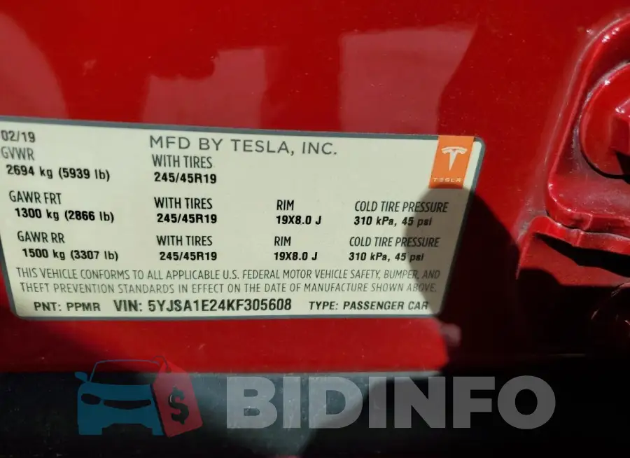 5YJSA1E24KF305608 Photo# 12