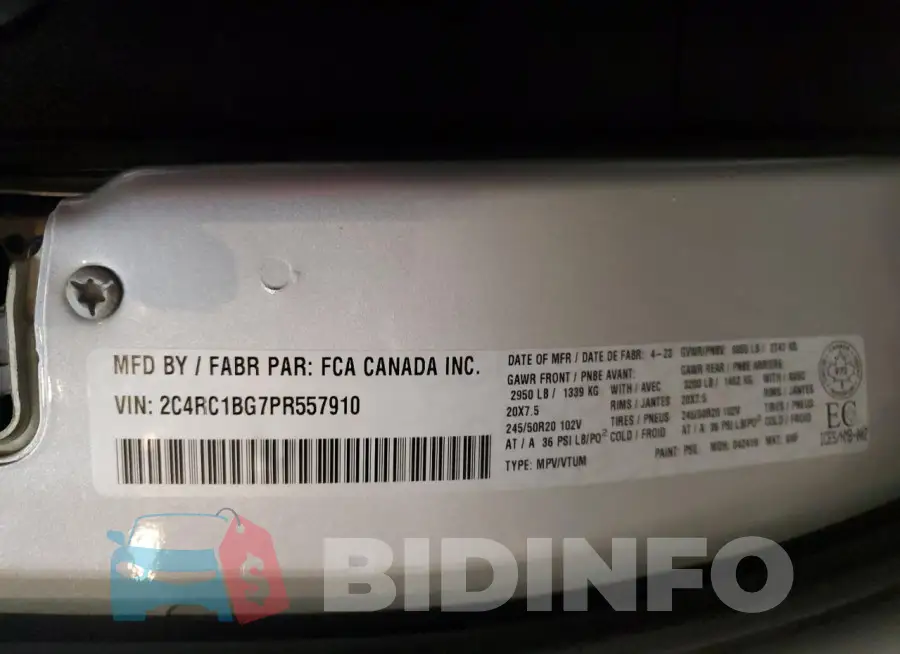 2C4RC1BG7PR557910 Photo# 13