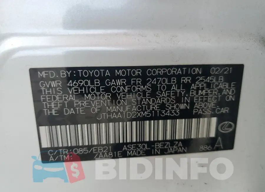 JTHAA1D2XM5113433 Photo# 13