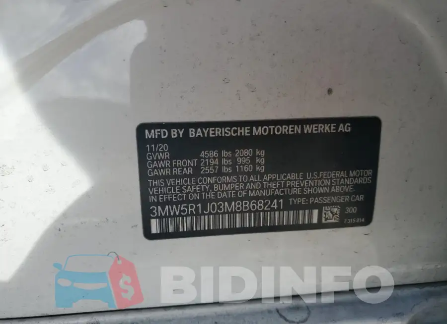3MW5R1J03M8B68241 Photo# 12