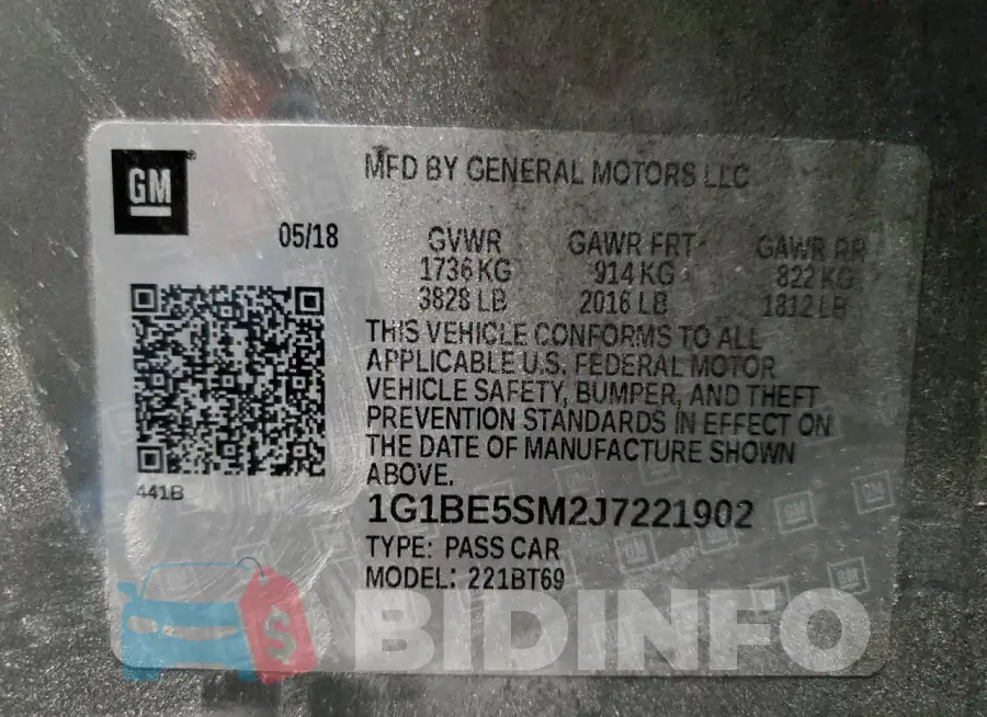 1G1BE5SM2J7221902 Photo# 12