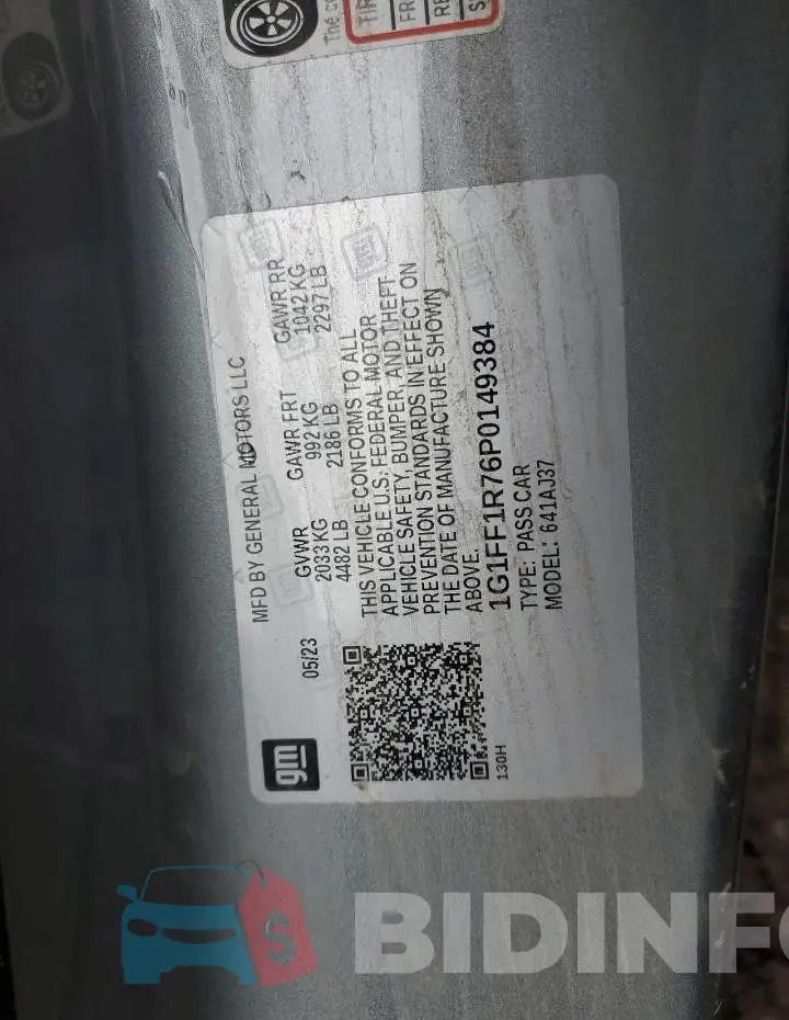 1G1FF1R76P0149384 Photo# 13