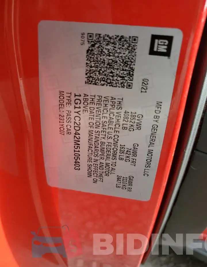 1G1YC2D42M5105403 Photo# 12