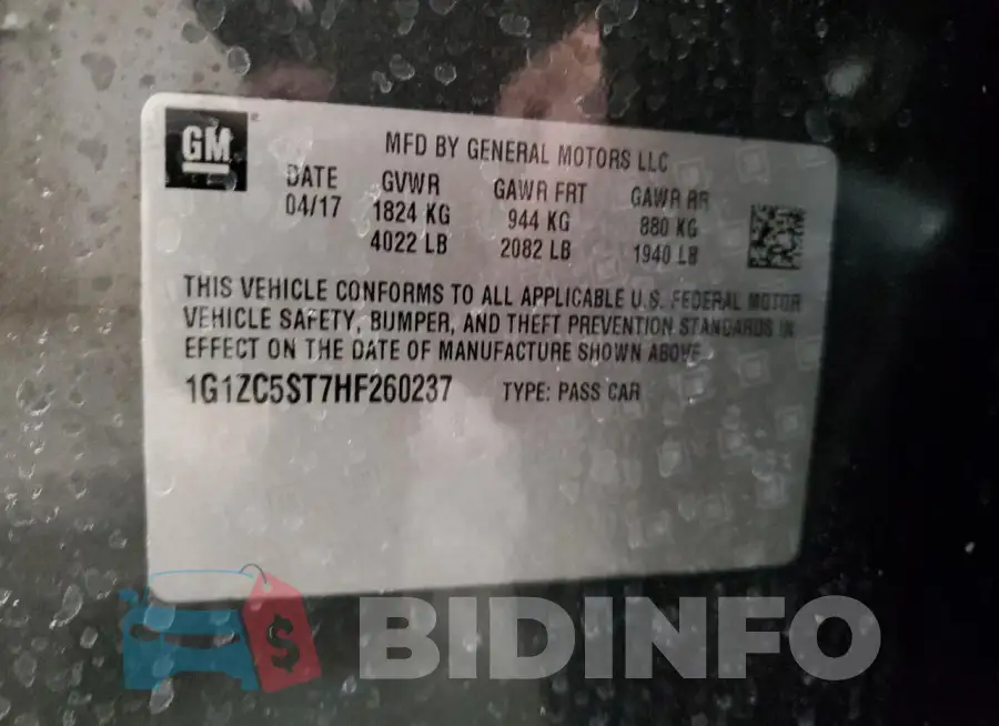 1G1ZC5ST7HF260237 Photo# 12