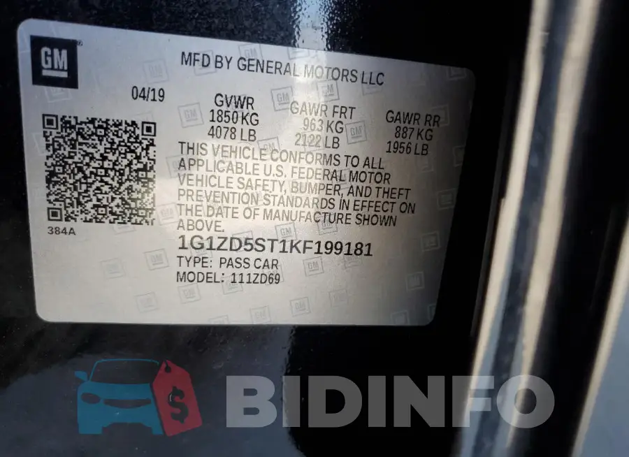 1G1ZD5ST1KF199181 Photo# 12