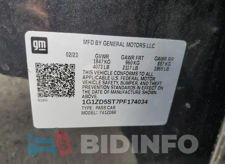 1G1ZD5ST7PF174034 Photo# 12