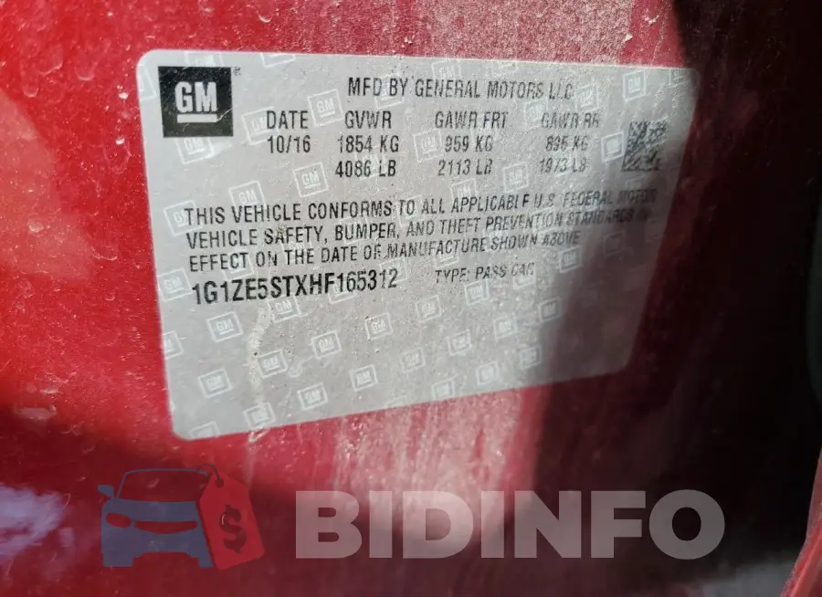 1G1ZE5STXHF165312 Photo# 12