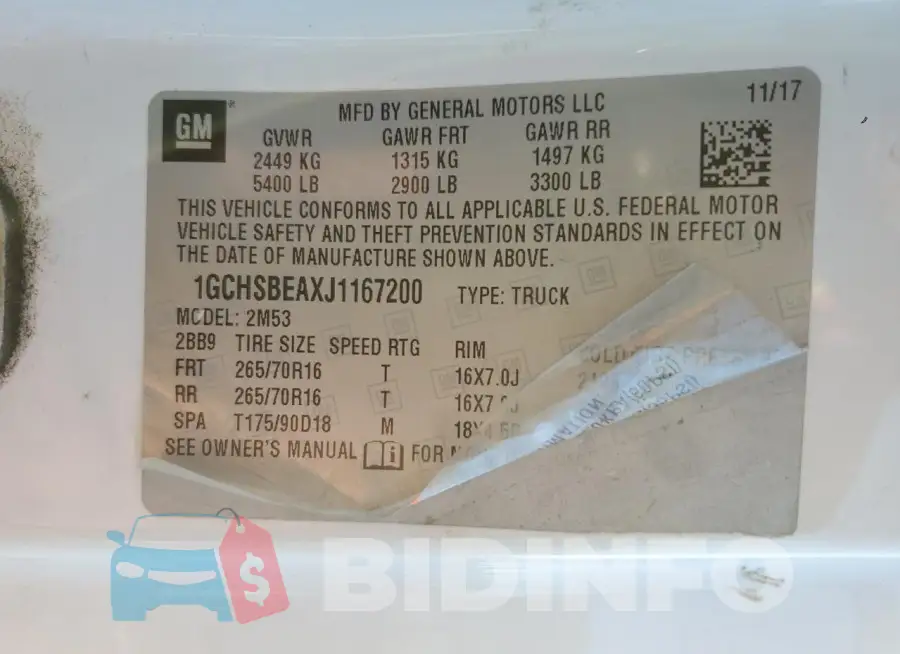 1GCHSBEAXJ1167200 Photo# 12