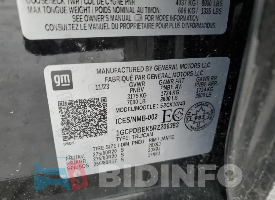 1GCPDBEK5RZ206383 Photo# 12