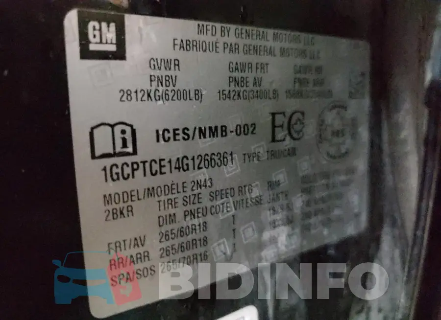 1GCPTCE14G1266361 Photo# 12