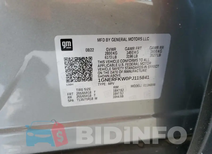 1GNERFKW0PJ115841 Photo# 13