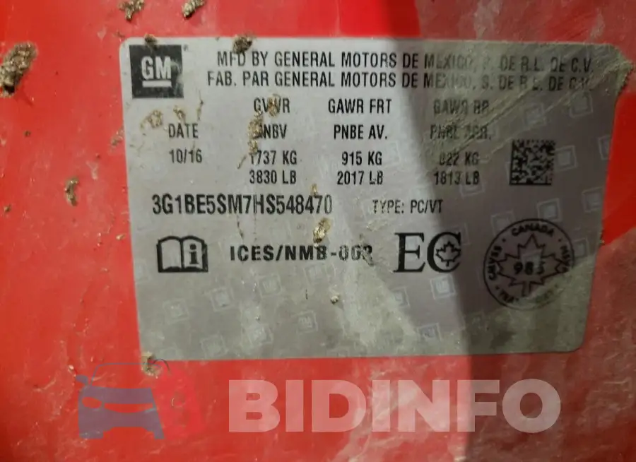 3G1BE5SM7HS548470 Photo# 13