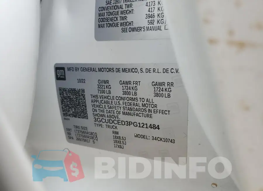 3GCUDCED3PG121484 Photo# 13