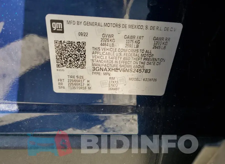 3GNAXHEV6NS245783 Photo# 13