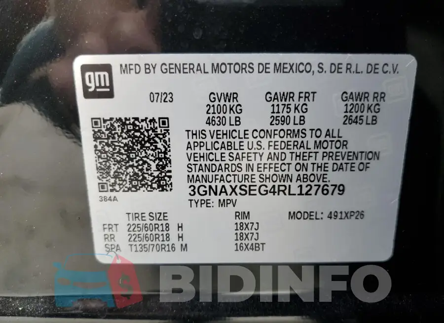 3GNAXSEG4RL127679 Photo# 13