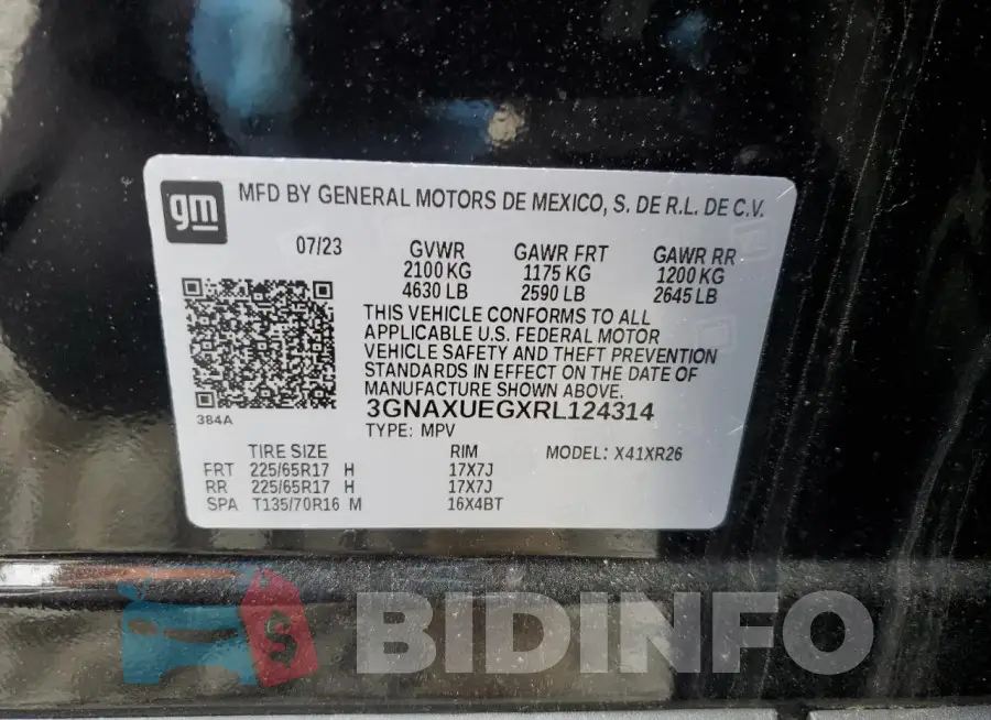 3GNAXUEGXRL124314 Photo# 13