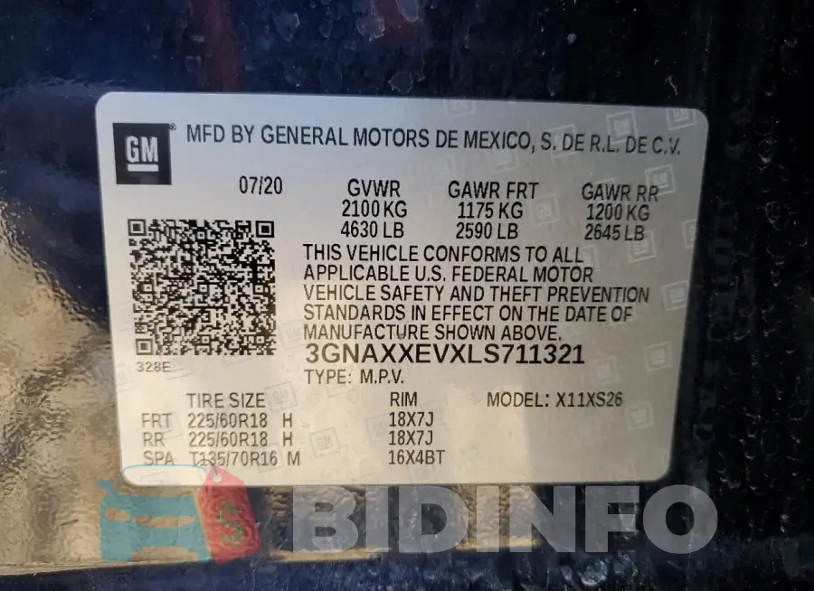 3GNAXXEVXLS711321 Photo# 13