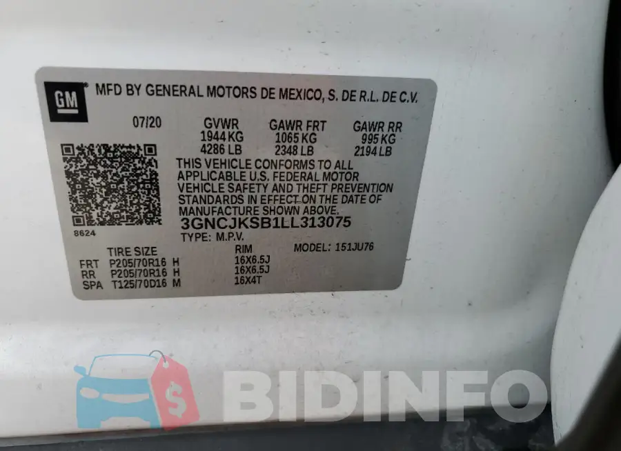 3GNCJKSB1LL313075 Photo# 13