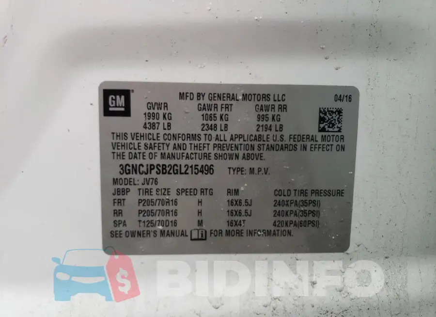3GNCJPSB2GL215496 Photo# 13